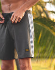 M's Side Pali Boardshort - Dark Olive / Mini Stripe
