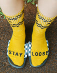 Check Yo Self Socks-Yellow