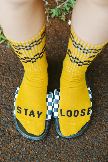 Check Yo Self Socks-Yellow