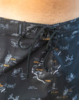 M's Side Pali Boardshort - Kauai Map / Vintage Black **Sale**