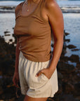 W's High Waisted Shorts - Natural