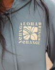 W's ABC Hibiscus Double Shaka Sun Blocka UV Hoodie