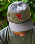 I'iwi Embroidered 5 Panel Unstructured Hat - Green