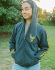 Black Tail Zip Up Hoodie