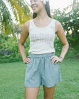W's High Waisted Shorts - Eucalyptus