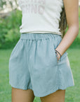 W's High Waisted Shorts - Eucalyptus