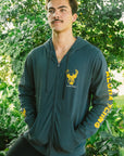 Black Tail Zip Up Hoodie
