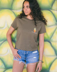 W's Tropical Heliconia Mid Length Tee