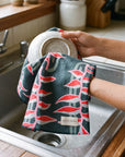 Sexy Pink Heliconia Kitchen Towel