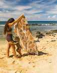 Cone Shell / Hibiscus Blooms Beach Blanket