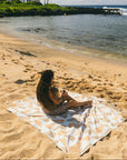 Cone Shell / Hibiscus Blooms Beach Blanket
