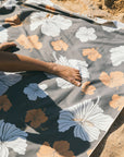 Cone Shell / Hibiscus Blooms Beach Blanket