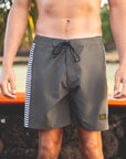 M's Side Pali Boardshort - Dark Olive / Mini Stripe
