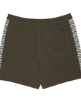 Boys Side Pali Boardshort - Dark Olive/Mini Stripe