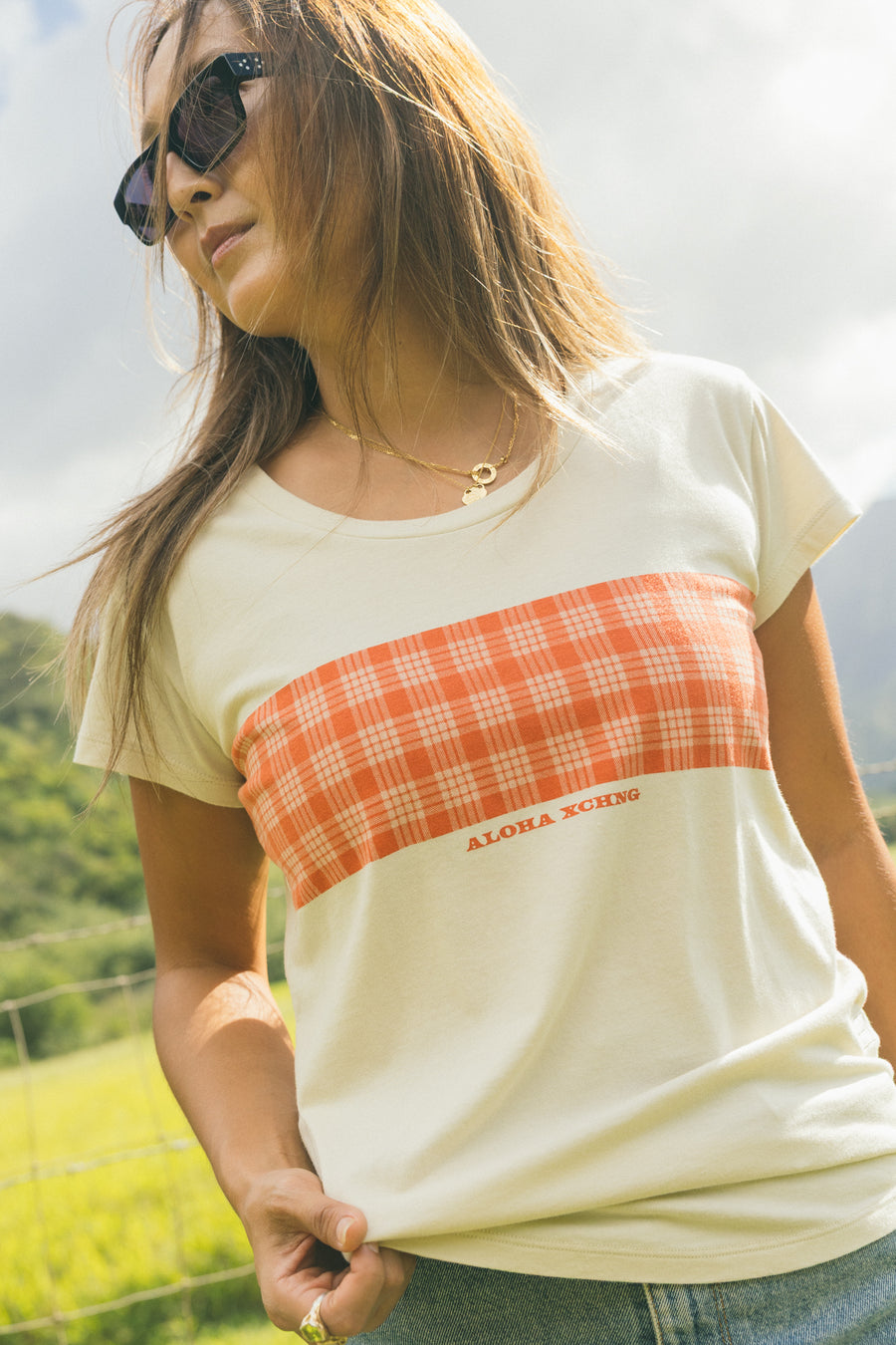 W's Palaka Scoop Tee