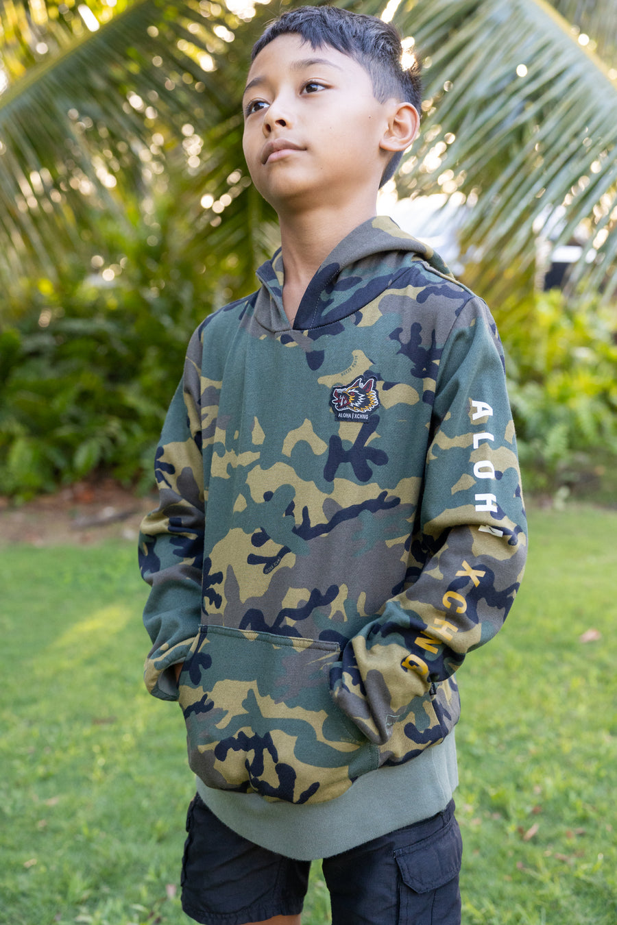 Camo Boar Youth Pullover Hoodie