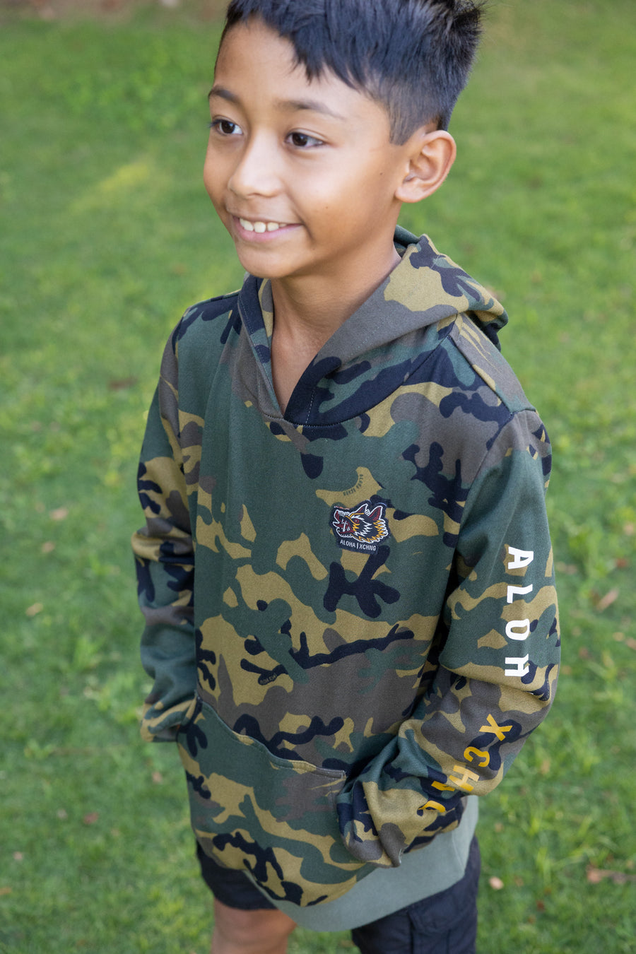 Camo Boar Youth Pullover Hoodie