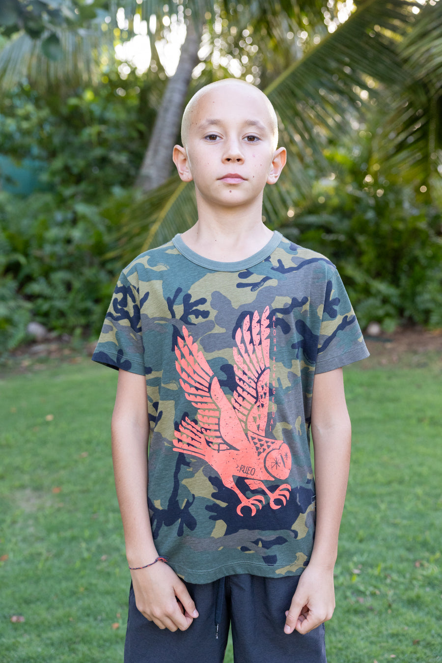 Camo Pueo Youth Tee