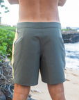 M's Side Pali Boardshort - Dark Olive/ Check