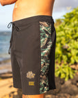 M's Side Pali Boardshort - Black / Tiger Camo