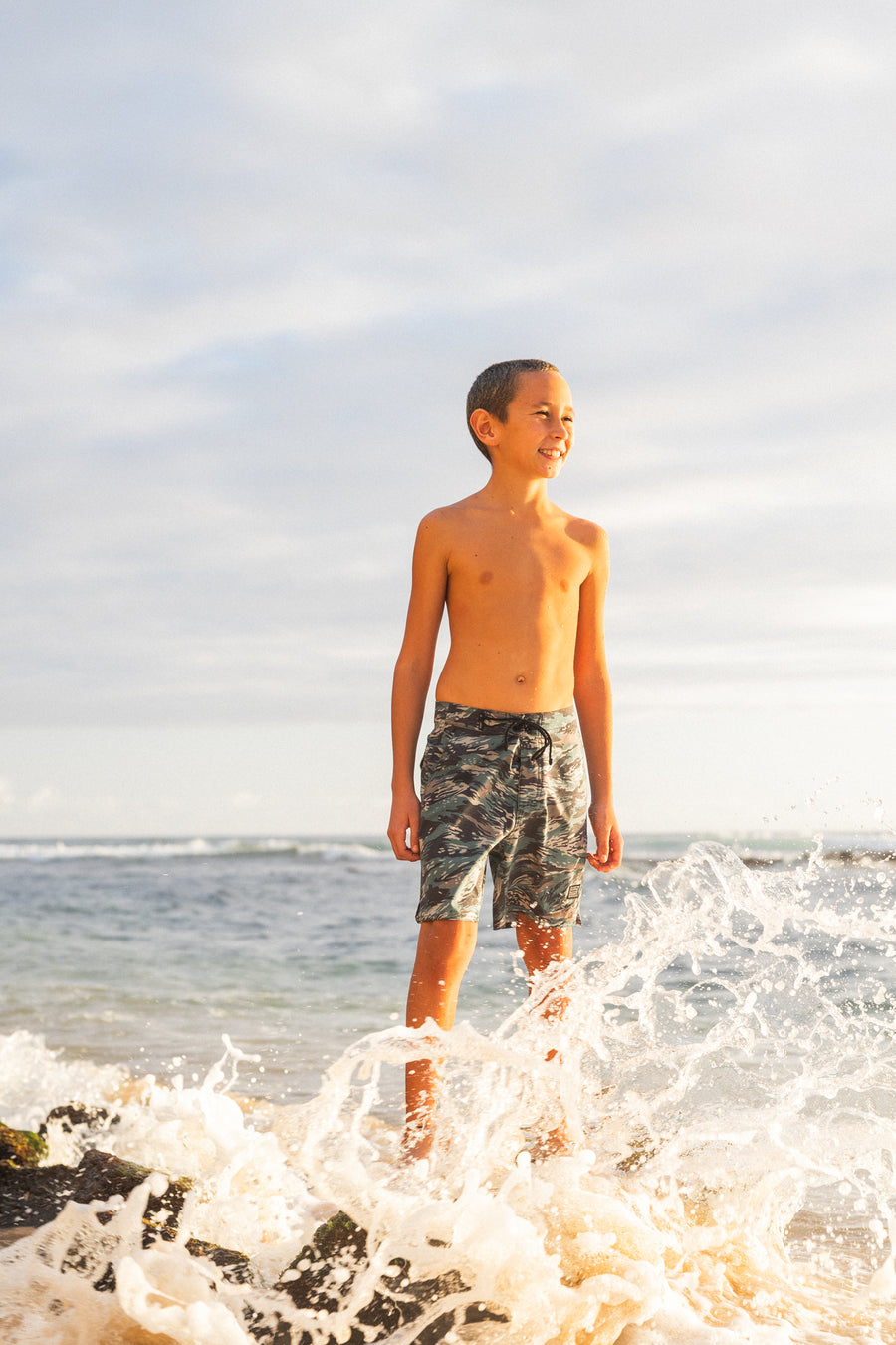 Boys Cruisey Cruise Boardshort - Tiger Camo