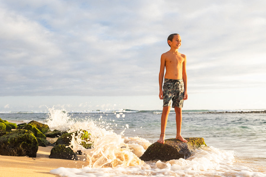 Boys Cruisey Cruise Boardshort - Tiger Camo