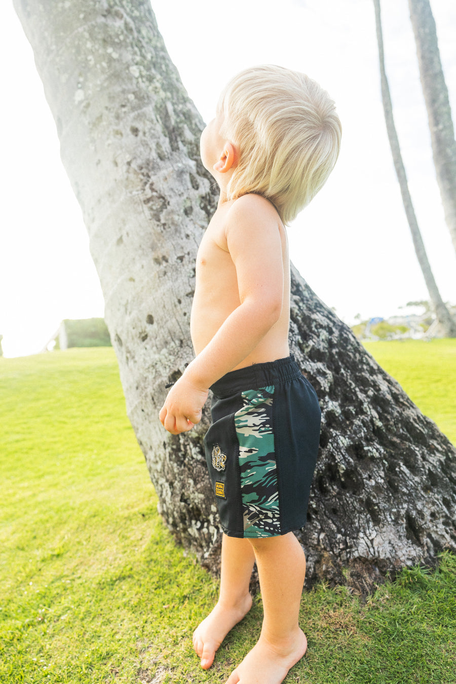 Kids Side Pali Boardshort - Black/Tiger Camo