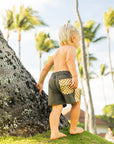 Kids Side Pali Boardshort - Dark Olive/Check