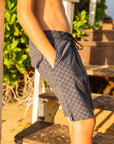 Boys Cruisey Cruise Boardshort - Black Check