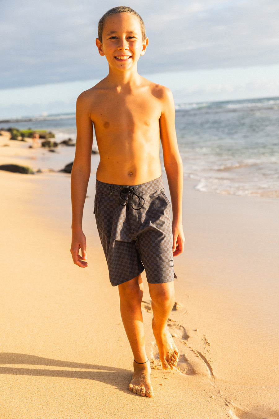 Boys Cruisey Cruise Boardshort - Black Check