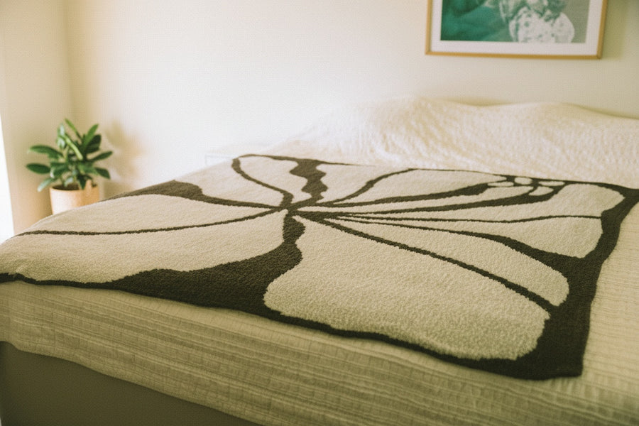 ABC Hibiscus Plush Throw Blanket