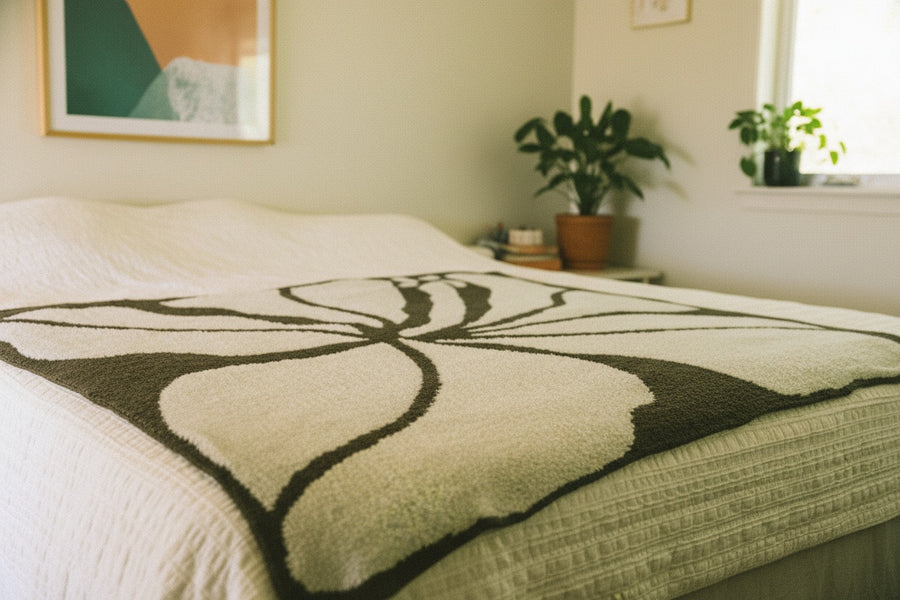 ABC Hibiscus Plush Throw Blanket