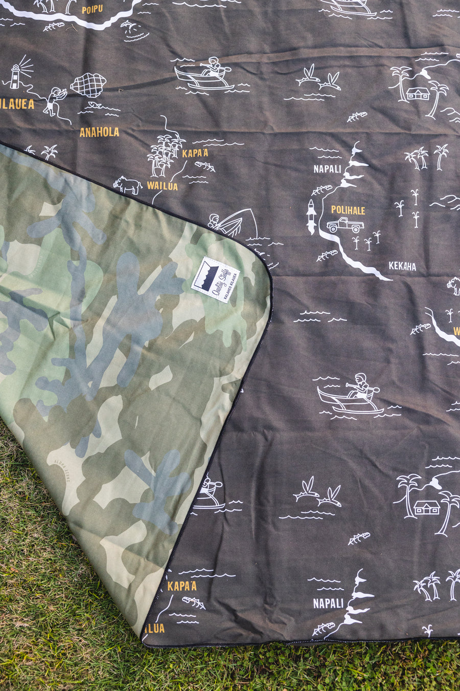 Kauai Map Camo Beach Blanket