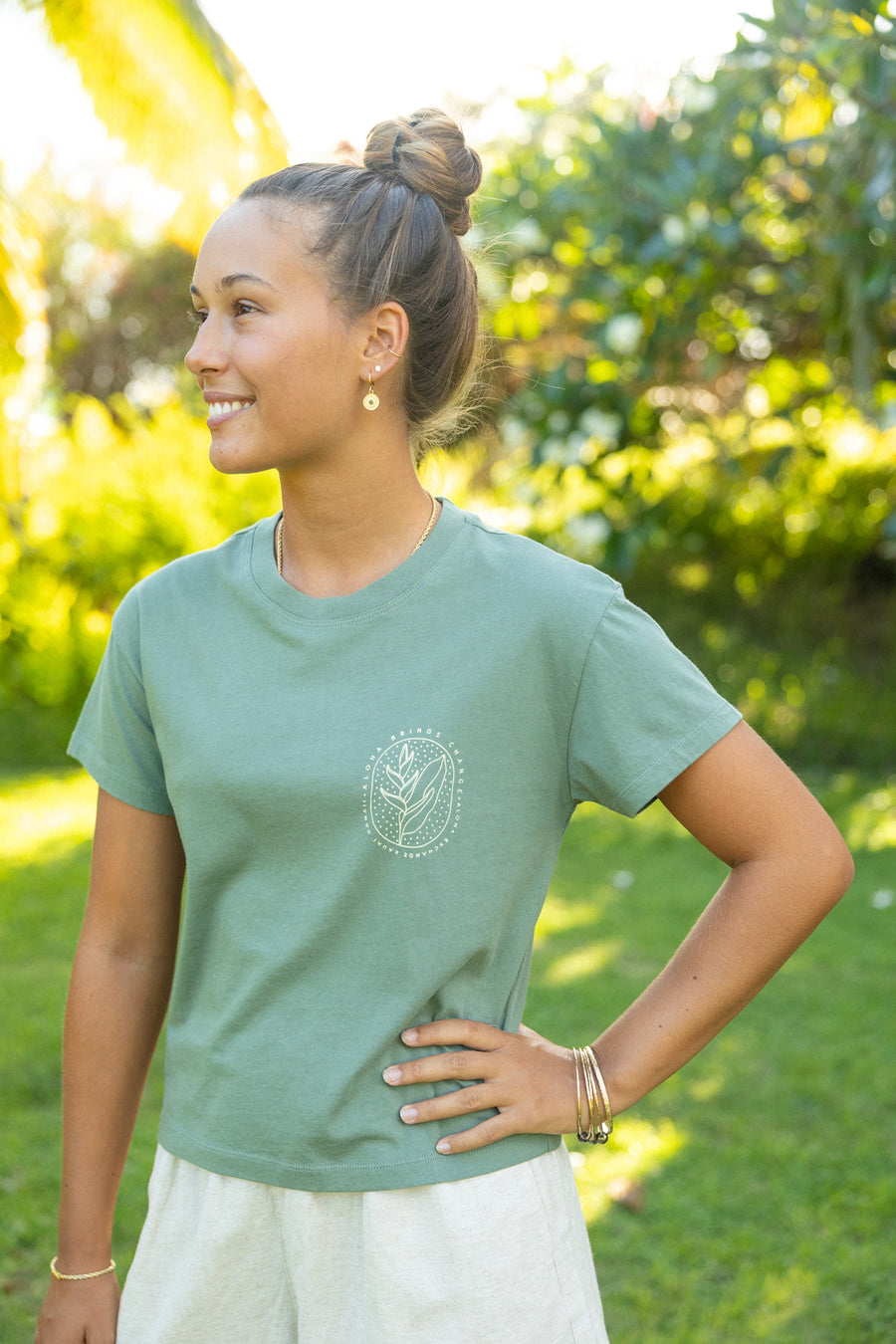 W's Heliconia Mid Crop Tee