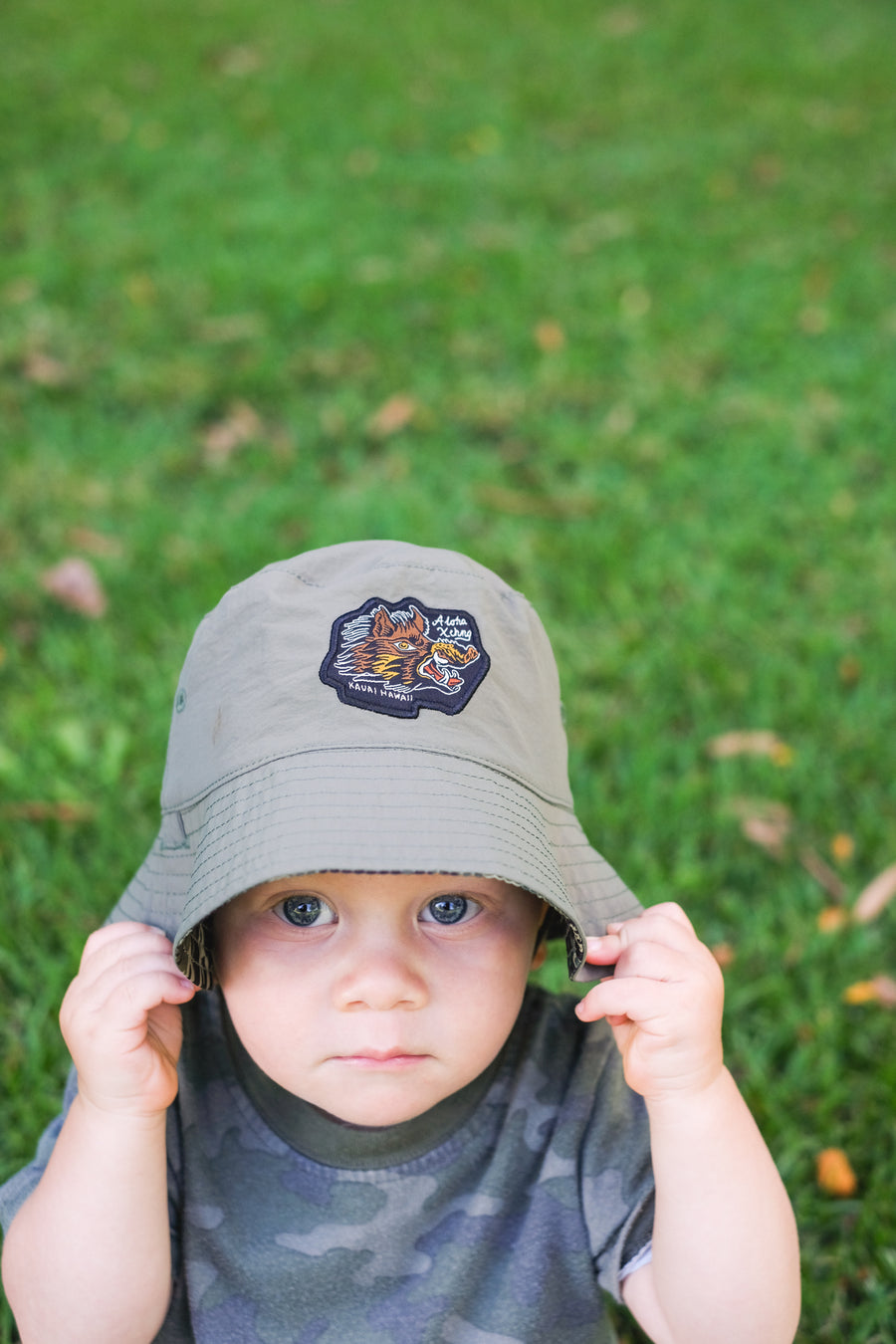 Kids Tiger Camo Reversible Bucket Hat