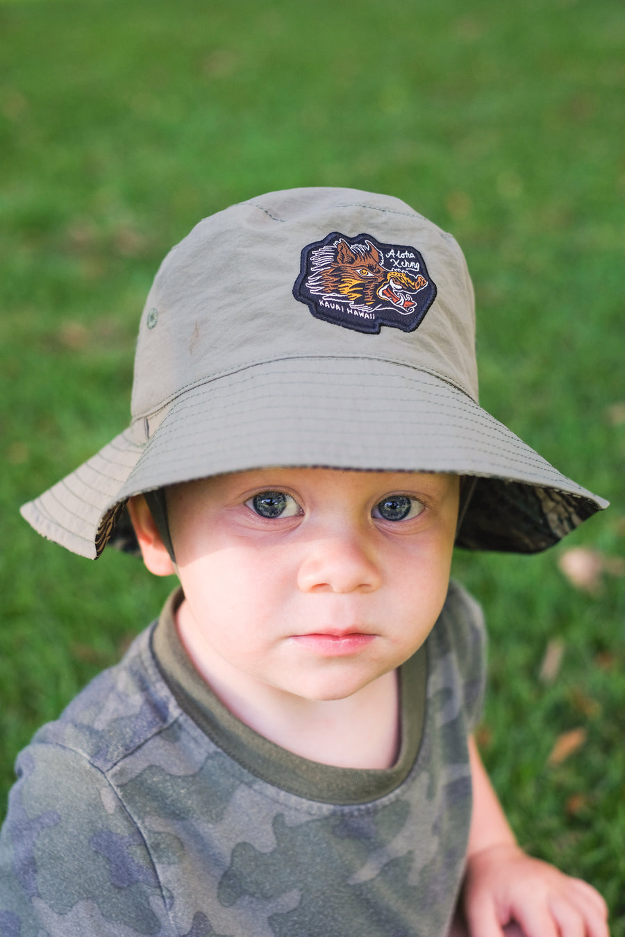 Kids Tiger Camo Reversible Bucket Hat