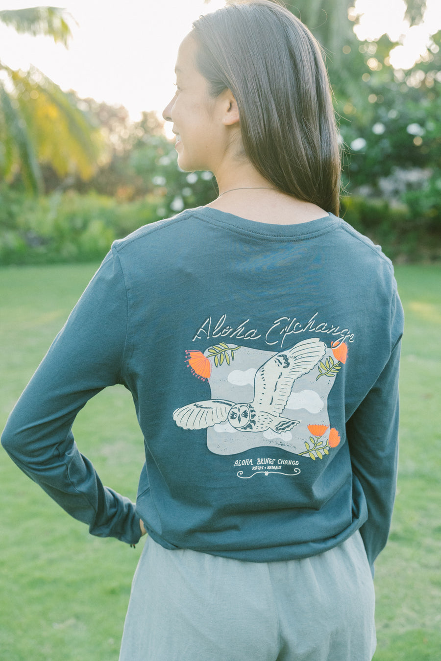 W's Flying Pueo Longsleeve Tee