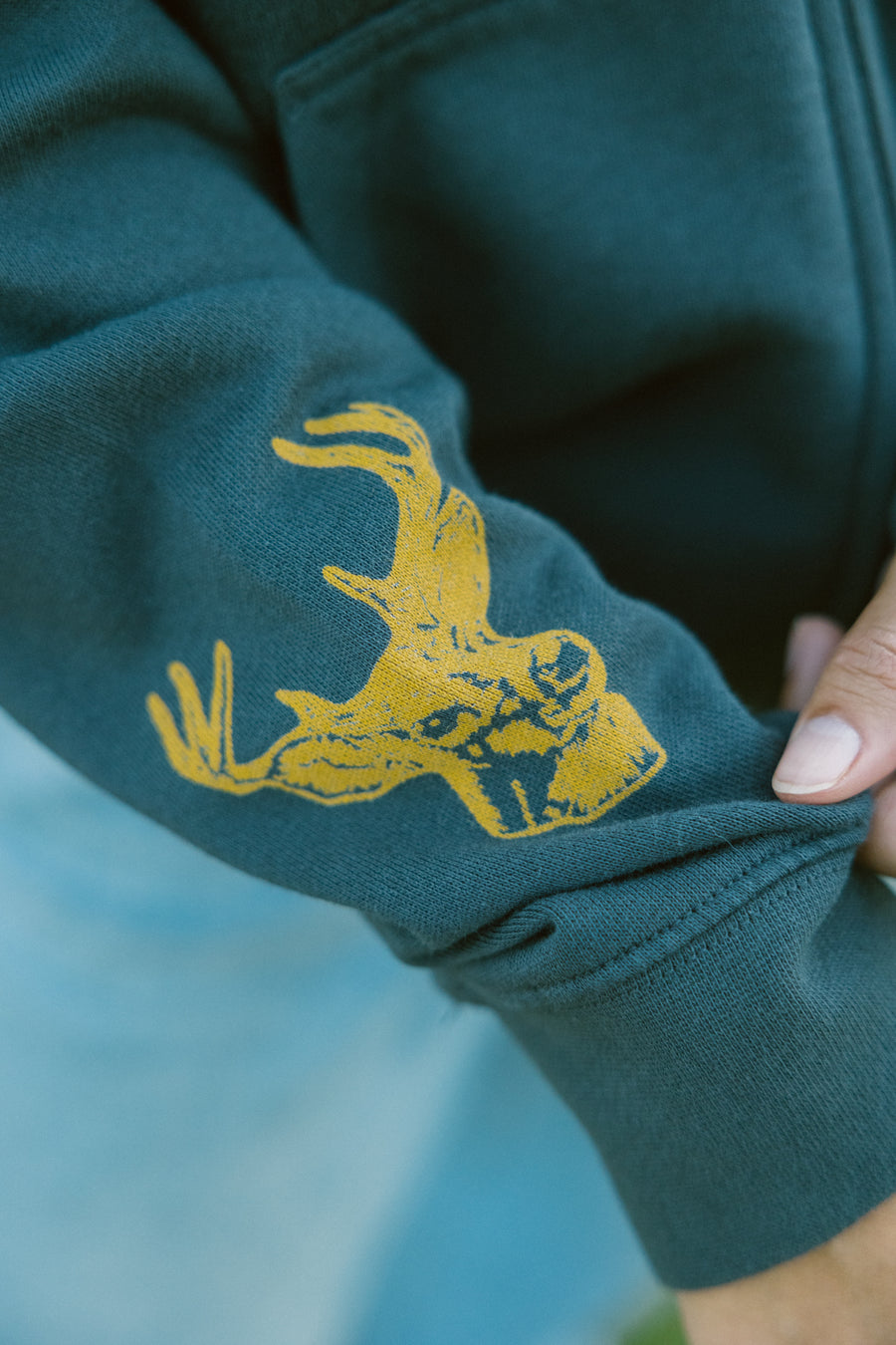 Black Tail Zip Up Hoodie