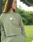 W's Pikake Rose Cropped Boxy Pullover
