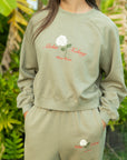W's Pikake Rose Cropped Boxy Pullover