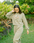 W's Pikake Rose Cropped Boxy Pullover