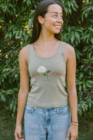 W's Pikake Rose Fitted Tank