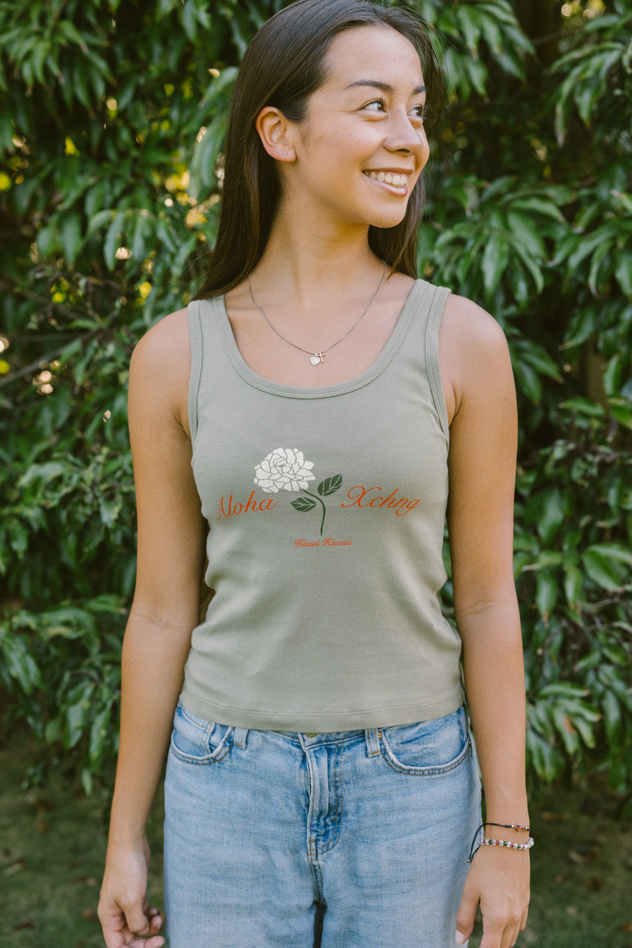 W's Pikake Rose Fitted Tank