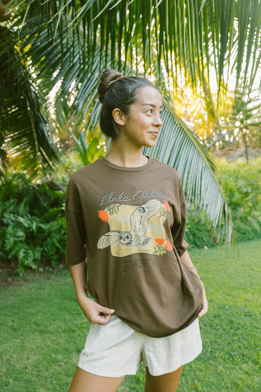 W's Flying Pueo Boyfriend Tee