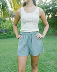 W's High Waisted Shorts - Eucalyptus
