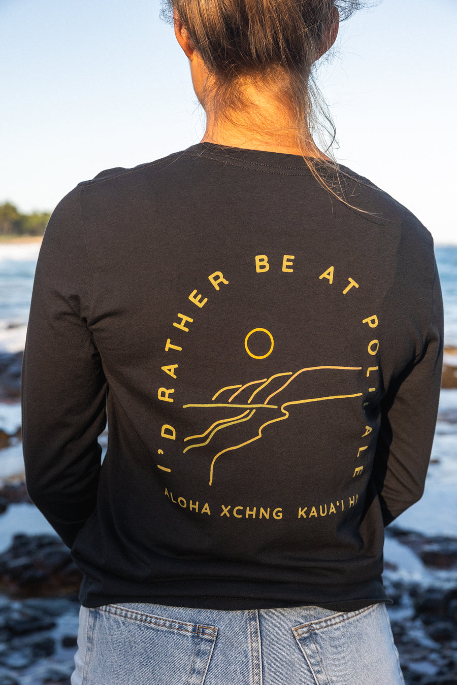 W's I'd Rather Be At Polihale Longsleeve Tee