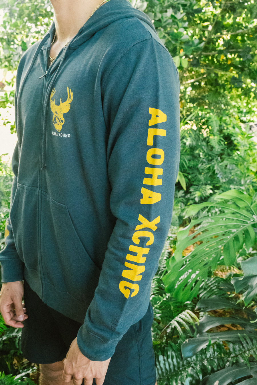 Black Tail Zip Up Hoodie