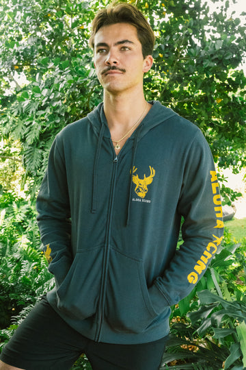 Black Tail Zip Up Hoodie