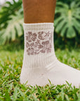 W's Aloha Hibiscus Crew Socks