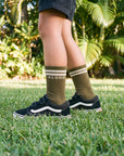 Youth Classic Stripe Socks - Military